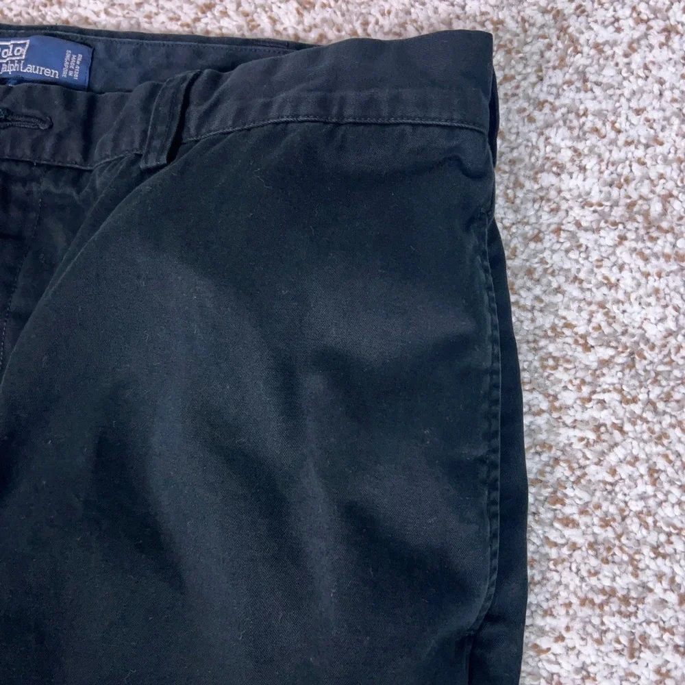 Polo Ralph Lauren Pants Mens 38x32 Black Philip Casual Cotton Chino Trousers
